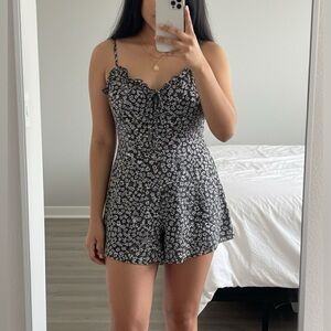 Papaya Monochrome Floral Mini Dress